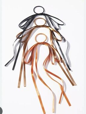 Anthropologie Ribbon Bow Hair Ties Set Of 3